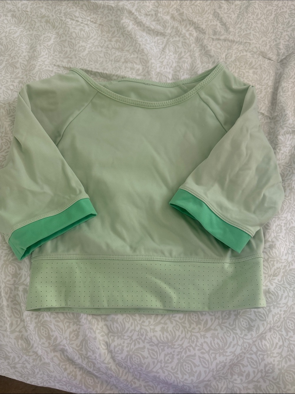 Fabletics Mint Green women’s Active Pullover with Contrast Cuffs